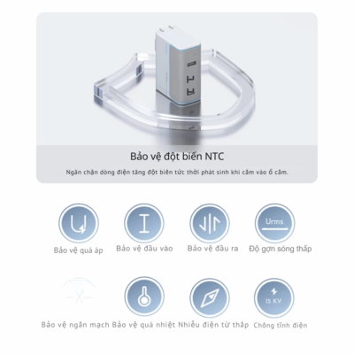 Củ sạc nhanh Cuktech 120W GaN Charger (AD1003) - Giải phóng không gian ổ cắm và đơn giản hóa cuộc sống của bạn với <strong>Cuktech 120W GaN Charger</strong> (AD1003). Nhờ công nghệ Gallium Nitride (GaN) tiên tiến, củ sạc này sở hữu công suất khủng 120W trong một thân hình nhỏ gọn đến bất ngờ, dễ dàng mang theo mọi lúc mọi nơi. Với 3 cổng sạc mạnh mẽ (2 USB-C, 1 USB-A), sản phẩm có thể sạc đồng thời cho cả laptop, điện thoại và tai nghe. Cổng USB-C cung cấp công suất PD lên đến 100W, trong khi cổng USB-A hỗ trợ sạc siêu nhanh Mi Turbo Charge 120W độc quyền. Tương thích toàn diện với mọi giao thức sạc nhanh phổ biến, <strong>Cuktech 120W GaN Charger</strong> chính là trạm sạc "tất cả trong một" duy nhất mà bạn cần.
