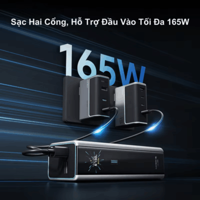 Pin dự phòng Cuktech No.15 Ultra 20000mAH 210W PD3– PB200U - Trải nghiệm sức mạnh vượt trội với <strong>pin dự phòng Cuktech 20.000mAh No.15 Ultra</strong> (PB200U) với tổng công suất lên đến 210W. Tích hợp công nghệ sạc nhanh tiên tiến nhất PD3.1 140W, sạc đầy 53% pin MacBook Pro 16" chỉ trong 30 phút. Dung lượng khủng 20.000mAh đảm bảo năng lượng cho cả ngày dài làm việc và giải trí. Sản phẩm được trang bị màn hình màu TFT 1.3-inch hiển thị đầy đủ thông số sạc, 3 cổng ra (2 Type-C, 1 USB-A) cho phép sạc đồng thời nhiều thiết bị. Thiết kế nhỏ gọn, an toàn trên máy bay, Cuktech No.15 Ultra là người bạn đồng hành lý tưởng cho mọi chuyến đi, đáp ứng mọi nhu cầu sạc từ laptop, điện thoại đến các thiết bị nhỏ. Hãy sở hữu ngay <strong>pin dự phòng Cuktech 20.000mAh No.15 Ultra</strong> để không bao giờ bị gián đoạn công việc.