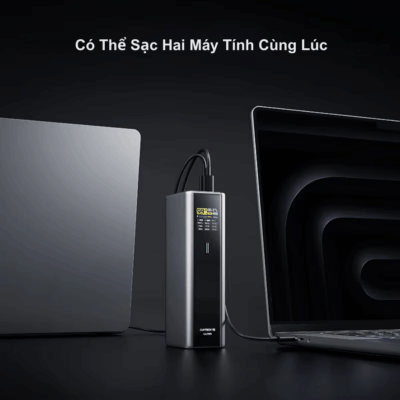 Pin dự phòng Cuktech No.15 Ultra 20000mAH 210W PD3– PB200U - Trải nghiệm sức mạnh vượt trội với <strong>pin dự phòng Cuktech 20.000mAh No.15 Ultra</strong> (PB200U) với tổng công suất lên đến 210W. Tích hợp công nghệ sạc nhanh tiên tiến nhất PD3.1 140W, sạc đầy 53% pin MacBook Pro 16" chỉ trong 30 phút. Dung lượng khủng 20.000mAh đảm bảo năng lượng cho cả ngày dài làm việc và giải trí. Sản phẩm được trang bị màn hình màu TFT 1.3-inch hiển thị đầy đủ thông số sạc, 3 cổng ra (2 Type-C, 1 USB-A) cho phép sạc đồng thời nhiều thiết bị. Thiết kế nhỏ gọn, an toàn trên máy bay, Cuktech No.15 Ultra là người bạn đồng hành lý tưởng cho mọi chuyến đi, đáp ứng mọi nhu cầu sạc từ laptop, điện thoại đến các thiết bị nhỏ. Hãy sở hữu ngay <strong>pin dự phòng Cuktech 20.000mAh No.15 Ultra</strong> để không bao giờ bị gián đoạn công việc.