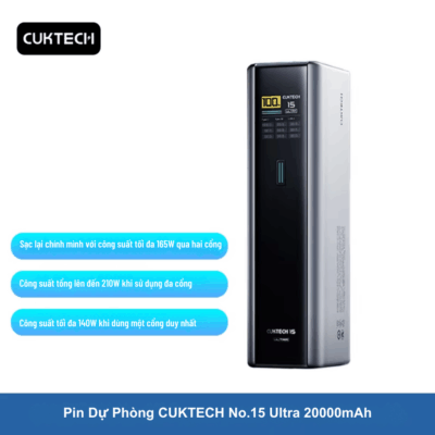 Pin dự phòng Cuktech No.15 Ultra 20000mAH 210W PD3– PB200U