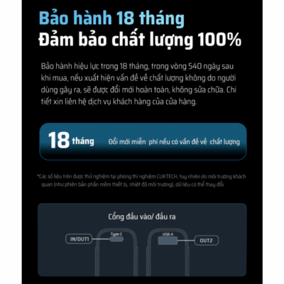 Pin sạc dự phòng Cuktech 10.000mAh Power Bank 30W (PB100S) - <strong>Cuktech 10.000mAh Power Bank 30W</strong> (PB100S) là định nghĩa mới về sự tiện lợi và hiệu năng. Với thiết kế siêu nhỏ gọn, chỉ nặng khoảng 195g, viên pin này là người bạn đồng hành lý tưởng cho cuộc sống năng động. Đừng để vẻ ngoài đánh lừa, sản phẩm sở hữu công suất sạc nhanh 2 chiều lên đến 30W, sạc đầy 58% pin iPhone 15 chỉ trong 30 phút. Tích hợp đầy đủ các công nghệ sạc nhanh tiên tiến như PD3.0, PPS, và QC3.0, viên pin tương thích hoàn hảo với mọi thiết bị từ iPhone, Samsung, Xiaomi đến cả MacBook Air. Hai cổng sạc (USB-C và USB-A) cùng chế độ sạc dòng thấp tiện lợi cho phụ kiện, <strong>Cuktech 10.000mAh Power Bank 30W</strong> chính là giải pháp năng lượng toàn diện, nhỏ gọn mà bạn luôn tìm kiếm.