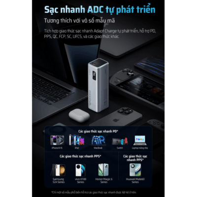 Pin sạc dự phòng Cuktech 15 SE Power Bank 20.000mAh 85W (PB200) - <strong>Cuktech 15 SE Power Bank 20.000mAh 85W</strong> (PB200) là phiên bản tinh gọn đầy mạnh mẽ, mang đến giải pháp sạc hiệu quả cho người dùng hiện đại. Với dung lượng lớn 20.000mAh, viên pin này đảm bảo cung cấp năng lượng dồi dào cho nhiều ngày sử dụng. Sản phẩm sở hữu 3 cổng sạc (2 USB-C, 1 USB-A) với tổng công suất lên đến 85W, trong đó cổng USB-C1 cung cấp công suất PD 67W, đủ sức sạc nhanh cho cả laptop và MacBook. Thiết kế dạng "cột năng lượng" độc đáo, cầm nắm chắc tay cùng màn hình LED hiển thị dung lượng pin trực quan. Tương thích rộng rãi với các chuẩn sạc nhanh phổ biến như PD3.0, PPS, QC3.0, <strong>Cuktech 15 SE Power Bank 20.000mAh 85W</strong> là sự lựa chọn thông minh, cân bằng hoàn hảo giữa hiệu năng, thiết kế và giá trị.  