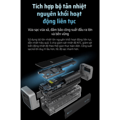 Pin sạc dự phòng Cuktech 20 Power Bank 25.000mAh 210W (P23) - Phá vỡ mọi giới hạn, <strong>Cuktech 20 Power Bank 25.000mAh 210W</strong> (P23) không chỉ là pin dự phòng, mà là một trạm sạc di động đích thực. Với dung lượng khủng 25.000mAh và tổng công suất đầu ra lên đến 210W, sản phẩm sẵn sàng cung cấp năng lượng cho mọi thiết bị của bạn. Cổng USB-C1 tiên phong với công nghệ PD3.1, cung cấp công suất 140W mạnh mẽ để sạc cho cả MacBook Pro 16". Thiết kế trong suốt độc đáo theo phong cách Cyberpunk, kết hợp với màn hình màu TFT hiển thị thông số chi tiết, mang đến trải nghiệm đẳng cấp. Ba cổng sạc đa dụng, khả năng sạc lại siêu tốc 110W và tiêu chuẩn an toàn bay, <strong>Cuktech 20 Power Bank 25.000mAh 210W</strong> là sự lựa chọn không thể thay thế cho các chuyên gia sáng tạo và tín đồ công nghệ.