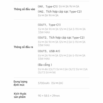 Pin sạc dự phòng Cuktech CP13 10.000mAh Power Bank 33W (LPB100) - Nói lời tạm biệt với những sợi cáp sạc rối rắm! <strong>Cuktech CP13 10.000mAh Power Bank 33W</strong> (LPB100) là giải pháp năng lượng "tất cả trong một" mà bạn hằng mong đợi. Tích hợp sẵn một sợi cáp Type-C sạc nhanh, sản phẩm mang đến sự tiện lợi tối đa, chỉ cần lấy ra và sạc. Với công suất đầu ra mạnh mẽ 33W, hỗ trợ đầy đủ các chuẩn sạc nhanh PD, PPS, QC, viên pin này dễ dàng nạp năng lượng tốc độ cao cho iPhone, Samsung và nhiều thiết bị khác. Thiết kế siêu nhỏ gọn, thời trang, kèm màn hình LED hiển thị pin chính xác, cùng khả năng sạc 3 thiết bị cùng lúc. <strong>Cuktech CP13 10.000mAh Power Bank 33W</strong> chính là người bạn đồng hành hoàn hảo, giúp bạn luôn kết nối mà không cần mang theo bất kỳ sợi cáp nào khác.