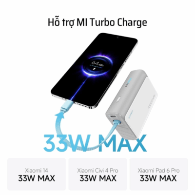 Pin sạc dự phòng Cuktech CP13 10.000mAh Power Bank 33W (LPB100) - Nói lời tạm biệt với những sợi cáp sạc rối rắm! <strong>Cuktech CP13 10.000mAh Power Bank 33W</strong> (LPB100) là giải pháp năng lượng "tất cả trong một" mà bạn hằng mong đợi. Tích hợp sẵn một sợi cáp Type-C sạc nhanh, sản phẩm mang đến sự tiện lợi tối đa, chỉ cần lấy ra và sạc. Với công suất đầu ra mạnh mẽ 33W, hỗ trợ đầy đủ các chuẩn sạc nhanh PD, PPS, QC, viên pin này dễ dàng nạp năng lượng tốc độ cao cho iPhone, Samsung và nhiều thiết bị khác. Thiết kế siêu nhỏ gọn, thời trang, kèm màn hình LED hiển thị pin chính xác, cùng khả năng sạc 3 thiết bị cùng lúc. <strong>Cuktech CP13 10.000mAh Power Bank 33W</strong> chính là người bạn đồng hành hoàn hảo, giúp bạn luôn kết nối mà không cần mang theo bất kỳ sợi cáp nào khác.