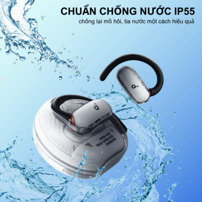 Tai nghe thể thao Anker Soundcore V40i - A3878, thiết kế trong suốt, chống nước IP55, trải nghiệm dễ chịu ấn tượng - <span class="ng-star-inserted">Trải nghiệm âm nhạc đỉnh cao cùng </span><strong class="ng-star-inserted"><span class="ng-star-inserted">Tai nghe thể thao Anker Soundcore V40i - A3878</span></strong><span class="ng-star-inserted">. Với thiết kế open-ear độc đáo, sản phẩm mang lại sự thoải mái vượt trội, giúp bạn vừa thưởng thức âm thanh sống động, vừa nhận biết môi trường xung quanh. Móc tai tùy chỉnh 4 mức độ đảm bảo vừa vặn hoàn hảo cho mọi kích thước tai, trong khi chuẩn chống nước IP55 và công nghệ SweatGuard </span>là một lớp phủ nano chống thấm tiên tiến giúp bảo vệ các linh kiện bên trong tai nghe khỏi mồ hôi, độ ẩm và các tác nhân ăn mòn khác. Công nghệ này đảm bảo tai nghe hoạt động bền bỉ trong các điều kiện khắc nghiệt như tập luyện thể thao, chạy bộ hoặc sử dụng dưới mưa nhẹ, <span class="ng-star-inserted">giúp bạn tự tin vận động trong mọi điều kiện thời tiết. </span><span class="ng-star-inserted">Công nghệ BassUp độc quyền cùng màng loa lớn 16x13mm mang đến âm bass sâu lắng, mạnh mẽ, biến mỗi buổi tập luyện thành một màn trình diễn âm nhạc đầy hứng khởi.</span><span class="ng-star-inserted"> Đàm thoại rõ nét với 4 micro tích hợp AI, đây chính là người bạn đồng hành lý tưởng cho mọi hoạt động thể thao và cuộc sống năng động của bạn.</span>