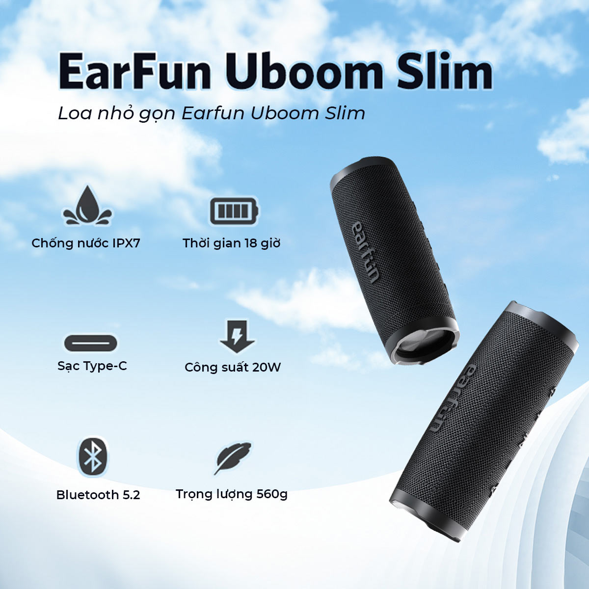 Loa Bluetooth Earfun Uboom Slim -