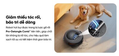 Robot Hút Bụi Lau Sàn Eufy C20 Omni - Khám phá ngay <strong>Robot hút bụi lau sàn eufy C20 Omni</strong>, giải pháp làm sạch toàn diện và tự động cho ngôi nhà của bạn. Với trạm sạc Omni "All-in-One", robot có thể tự động hút rác, giặt và sấy khô giẻ lau, giúp bạn hoàn toàn rảnh tay. Sản phẩm sở hữu lực hút mạnh mẽ 7.000Pa kết hợp công nghệ lau xoay Mop Master™ tốc độ cao, dễ dàng loại bỏ mọi bụi bẩn, lông thú và vết bẩn cứng đầu. Đặc biệt, <strong>eufy C20 Omni</strong> được trang bị công nghệ Pro-Detangle Comb™ tự động gỡ rối tóc thông minh và thiết kế siêu mỏng chỉ 8.5cm, làm sạch hiệu quả mọi ngóc ngách, kể cả gầm nội thất thấp. Đây là lựa chọn lý tưởng cho cuộc sống hiện đại và bận rộn.