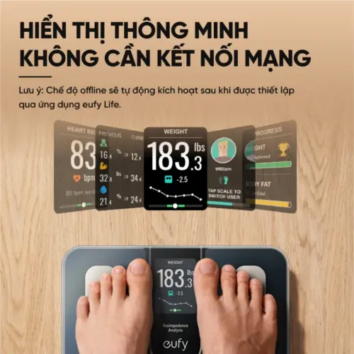 Cân Điện Tử Thông Minh eufy C20 - Hàng Chính Hãng | Phân Tích 16 Chỉ Số Cơ Thể, Kết Nối App EufyLife - Hình ảnh 15