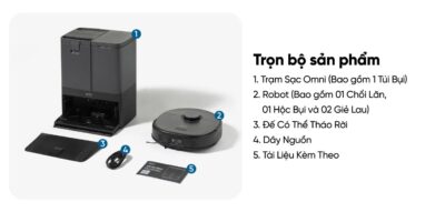 Robot hút bụi lau sàn eufy X10 Pro Omni - Nâng tầm trải nghiệm dọn dẹp nhà cửa với <strong>Robot hút bụi lau sàn eufy X10 Pro Omni</strong>, giải pháp làm sạch thông minh và toàn diện đến từ thương hiệu uy tín Eufy. Sản phẩm sở hữu lực hút mạnh mẽ 8.000 Pa, hệ thống lau xoay kép MopMaster™ 2.0 tạo áp lực 1kg và công nghệ AI.See™ nhận diện hơn 100 vật thể, giúp làm sạch sâu mọi ngóc ngách và né tránh chướng ngại vật một cách thông minh. Điểm nhấn của <strong>eufy X10 Pro Omni</strong> là trạm sạc Omni đa năng, tự động giặt giẻ, sấy khô bằng khí nóng, hút rác và châm nước, mang đến sự tiện lợi rảnh tay tuyệt đối. Đây là trợ thủ đắc lực cho mọi gia đình hiện đại, đặc biệt là nhà có nuôi thú cưng.