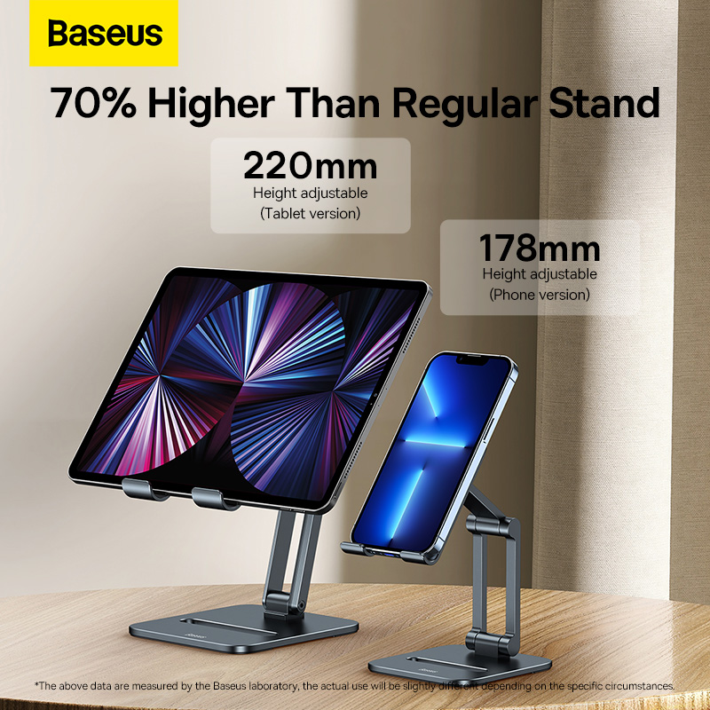 Giá Đỡ Điện Thoại/iPad Baseus Desktop Biaxial Foldable Metal Stand - Trục Kép, Gấp Gọn, Hợp Kim Nhôm Chống Mỏi Cổ - Nâng tầm không gian làm việc của bạn và bảo vệ sức khỏe với giá đỡ đa năng <strong>Baseus Desktop Biaxial Foldable Metal Stand</strong>. Được chế tác từ hợp kim nhôm nguyên khối sang trọng, sản phẩm mang lại sự vững chắc tuyệt đối cho cả điện thoại và máy tính bảng. Thiết kế trục kép (biaxial) thông minh cho phép bạn tùy chỉnh vô hạn độ cao và góc nhìn, giúp nâng màn hình ngang tầm mắt, cải thiện tư thế và chống mỏi cổ vai gáy hiệu quả. Khi không sử dụng, giá đỡ có thể gập gọn hoàn toàn, dễ dàng mang theo mọi lúc mọi nơi. Hãy đầu tư vào sự thoải mái và chuyên nghiệp với <strong>Baseus Desktop Biaxial Foldable Metal Stand</strong>.