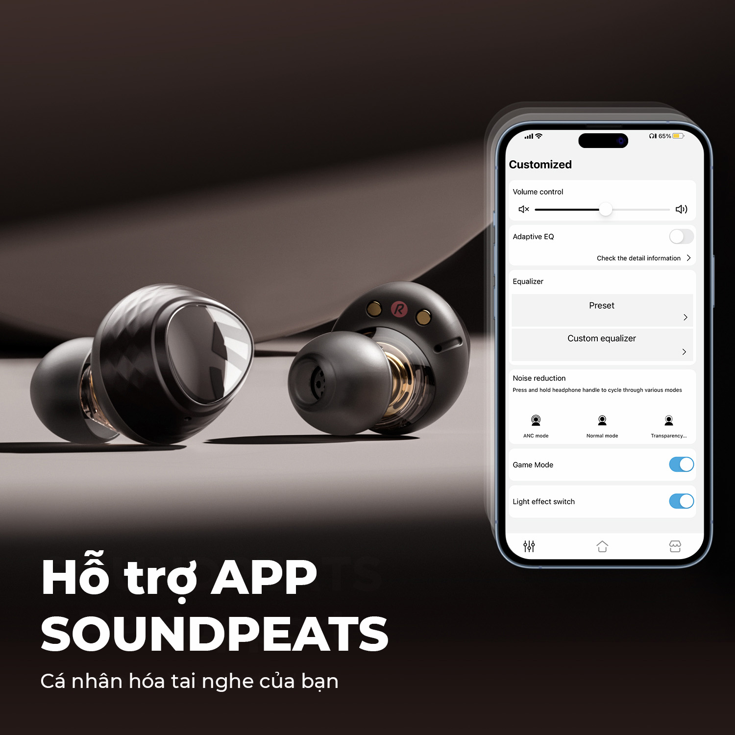 Tai nghe Bluetooth thể thao SoundPEATS Engine4, In-Ear, Coaxial Dual Driver, LDAC Hi-Res, Pin 43H, IPX4, Bluetooth 5.3, ENC Tai nghe Bluetooth thể thao SoundPEATS Engine4, In-Ear, Coaxial Dual Driver, LDAC Hi-Res, Pin 43H, IPX4, Bluetooth 5.3, ENC - Tai nghe <strong>SoundPEATS Engine4</strong> với công nghệ <strong>SoundPEATS Engine4</strong>, thiết kế in-ear, Coaxial Dual Driver (10mm+6mm), âm thanh Hi-Res LDAC. Pin 12.5H (tai nghe), 43H (với hộp sạc), sạc USB-C. IPX4 chống nước, 4 mic ENC, Bluetooth 5.3, độ trễ 70ms (Game Mode). App PeatsAudio tùy chỉnh EQ. Bảo hành 12 tháng, lý tưởng cho thể thao, nghe nhạc.