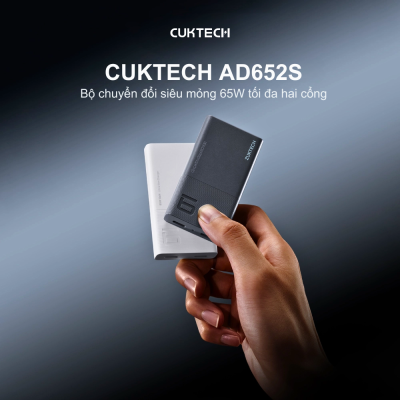 Cuktech 65w 2 Cổng USB-C Ultra Slim (AD652S)