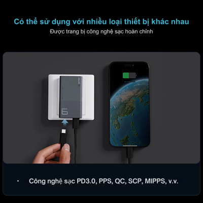 Cuktech 65w 2 Cổng USB-C Ultra Slim (AD652S)