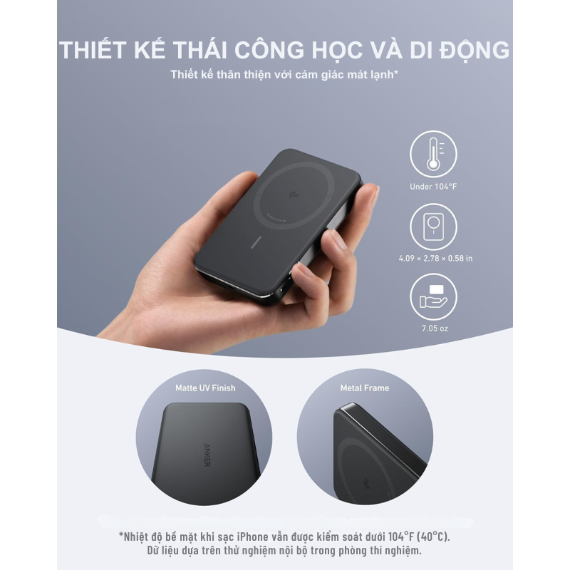 Pin Sạc Dự Phòng Anker MagGo 10.000mAh 30W A1664 Qi2 15W Ultra-Slim - A1664 Pin sạc dự phòng Anker MagGo A1664 10000mah - <div class="css-146c3p1 r-bcqeeo r-1ttztb7 r-qvutc0 r-37j5jr r-a023e6 r-16dba41 r-1adg3ll r-1b5gpbm r-a8ghvy" dir="ltr"><span class="css-1jxf684 r-bcqeeo r-1ttztb7 r-qvutc0 r-poiln3">Pin sạc dự phòng Anker MagGo A1664 10000mAh là lựa chọn hoàn hảo cho người dùng hiện đại với thiết kế siêu mỏng, chỉ khoảng 15mm. Sản phẩm hỗ trợ sạc không dây Qi2 15W, sạc nhanh iPhone 15 Pro từ 0-50% trong 51 phút, cùng cổng USB-C 30W tiện lợi. Dung lượng lớn 10.000mAh đáp ứng nhu cầu sạc hàng ngày và khi di chuyển. Công nghệ ActiveShield™ đảm bảo an toàn tuyệt đối.</span></div>