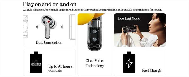 Tai nghe Bluetooth Nothing Ear (a) B162, ANC 45dB, Driver 11mm, Hi-Res Audio, Pin 42.5H Tai nghe Bluetooth Nothing Ear (a) B162, ANC 45dB, Driver 11mm, Hi-Res Audio, Pin 42.5H - Tai nghe<strong> Nothing Ear (a) B162</strong> với công nghệ <strong>B162</strong>, driver 11mm, âm thanh Hi-Res (LDAC), ANC 45dB, pin 9.5H (tai nghe) và 42.5H (với hộp sạc). Thiết kế trong suốt, 3 mic mỗi tai, giảm nhiễu 60%, IP54 chống nước. Tích hợp ChatGPT khi dùng với điện thoại Nothing, tùy chỉnh qua app Nothing X. Bảo hành 12 tháng, lý tưởng cho nghe nhạc, gọi điện.