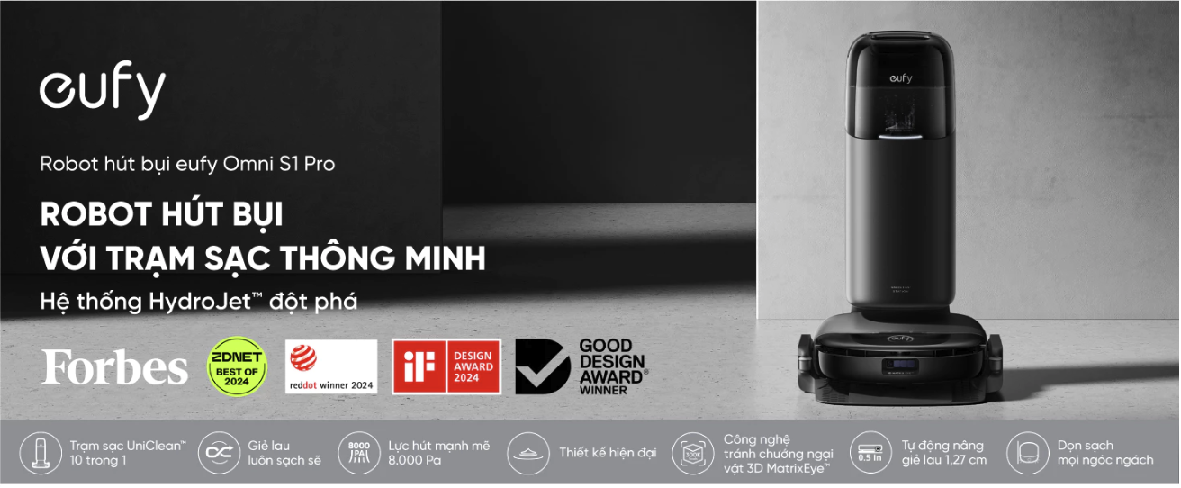 Robot hút bụi lau sàn Eufy Omni S1 Pro Robot hút bụi lau sàn eufy Omni S1 Pro - Hình ảnh 19