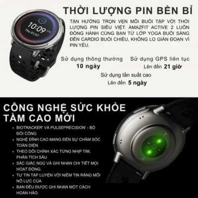 Đồng Hồ Thông Minh Amazfit Active 2 - Nâng Tầm Luyện Tập, Tối Ưu Sức Khỏe Đồng Hồ Thông Minh Amazfit Active 2 - Nâng Tầm Luyện Tập, Tối Ưu Sức Khỏe - Chinh phục mọi mục tiêu với <strong>Đồng hồ Amazfit Active 2</strong>, người bạn đồng hành không thể thiếu cho lối sống năng động. Phiên bản nâng cấp này mang đến thiết kế cao cấp, màn hình AMOLED sắc nét, cùng loạt tính năng theo dõi sức khỏe và thể thao chuyên sâu. Với GPS đa băng tần chính xác, hơn 150 chế độ luyện tập, đo SpO2, nhịp tim 24/7 và theo dõi giấc ngủ, <strong>Amazfit Active 2</strong> giúp bạn hiểu rõ cơ thể mình hơn bao giờ hết. Tích hợp Zepp OS mượt mà, thời lượng pin ấn tượng và khả năng gọi điện Bluetooth, <strong>Đồng hồ Amazfit Active 2</strong> sẽ thúc đẩy bạn vượt qua giới hạn và sống khỏe mạnh hơn mỗi ngày.