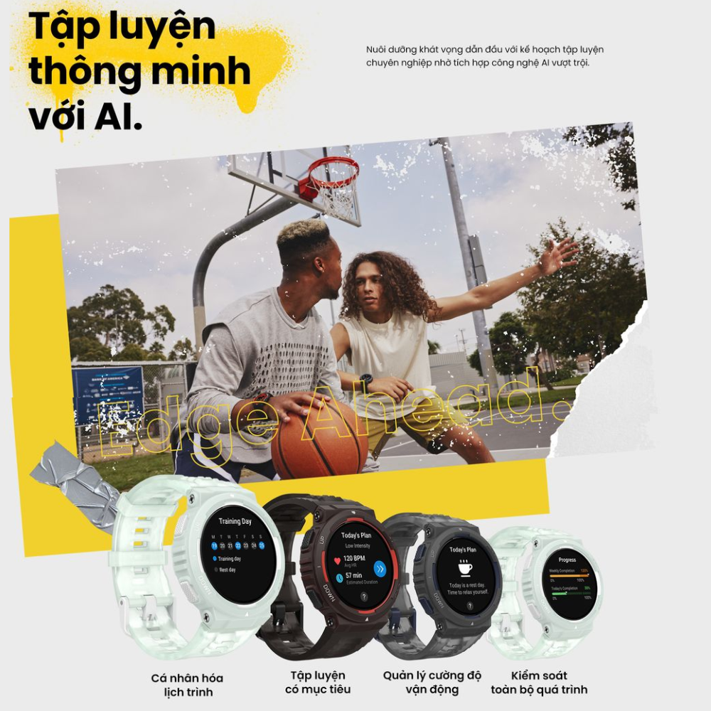 Đồng Hồ Thông Minh Amazfit Active Edge - Bền Bỉ Vượt Trội, Năng Động Không Giới Hạn Amazfit Active Edge