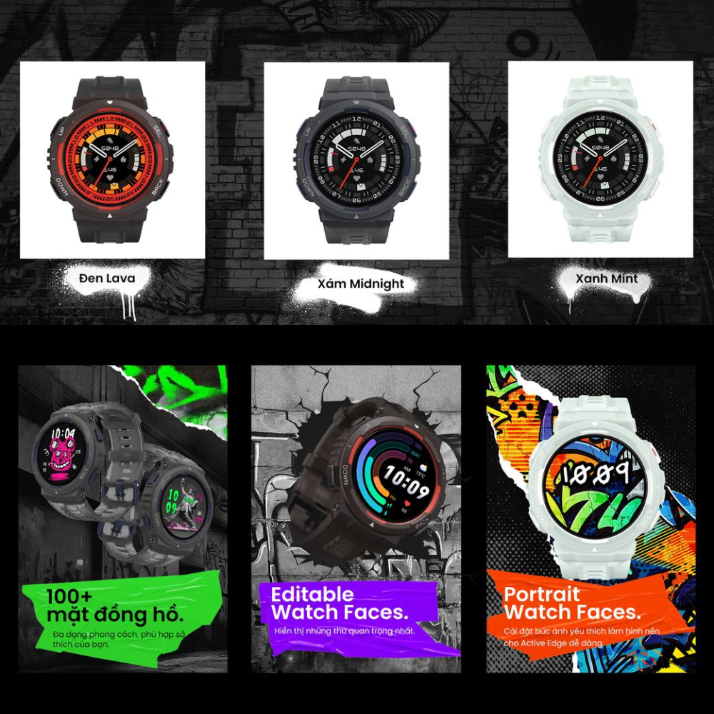 Đồng Hồ Thông Minh Amazfit Active Edge - Bền Bỉ Vượt Trội, Năng Động Không Giới Hạn Amazfit Active Edge