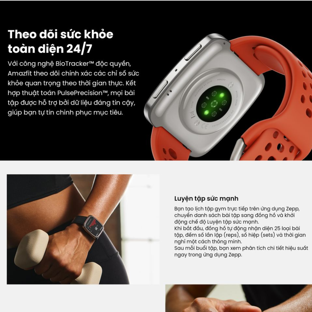 Đồng Hồ Thông Minh Amazfit Active2 Square Premium - Tinh Hoa Thiết Kế, Đỉnh Cao Công Nghệ Amazfit Active2 Square