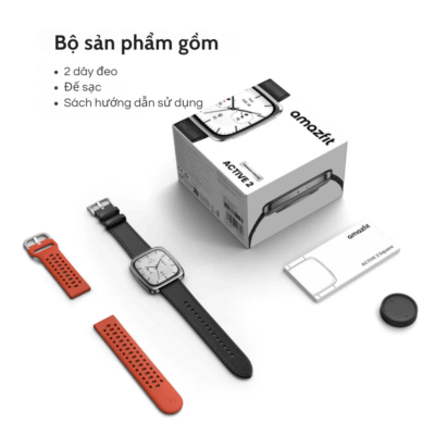 Đồng Hồ Thông Minh Amazfit Active2 Square Premium - Tinh Hoa Thiết Kế, Đỉnh Cao Công Nghệ - Nâng tầm đẳng cấp với <strong>Đồng hồ Amazfit Active2 Square Premium</strong>, sự kết hợp hoàn hảo giữa vẻ đẹp sang trọng và công nghệ tiên tiến. Phiên bản cao cấp này sở hữu thiết kế mặt vuông tinh tế, vật liệu chế tác hảo hạng cùng màn hình AMOLED rực rỡ, mang đến trải nghiệm thị giác và cảm giác đeo vượt trội. Tích hợp đầy đủ các tính năng theo dõi sức khỏe chuyên sâu (nhịp tim, SpO2, giấc ngủ), GPS chính xác và hơn 150 chế độ thể thao, <strong>Amazfit Active2 Square Premium</strong> là người bạn đồng hành lý tưởng cho cả phong cách và hiệu suất. Với Zepp OS mượt mà, thời lượng pin ấn tượng và khả năng gọi điện Bluetooth, <strong>Đồng hồ Amazfit Active2 Square Premium</strong> không chỉ là một phụ kiện, mà là một tuyên ngôn phong cách và sức khỏe.