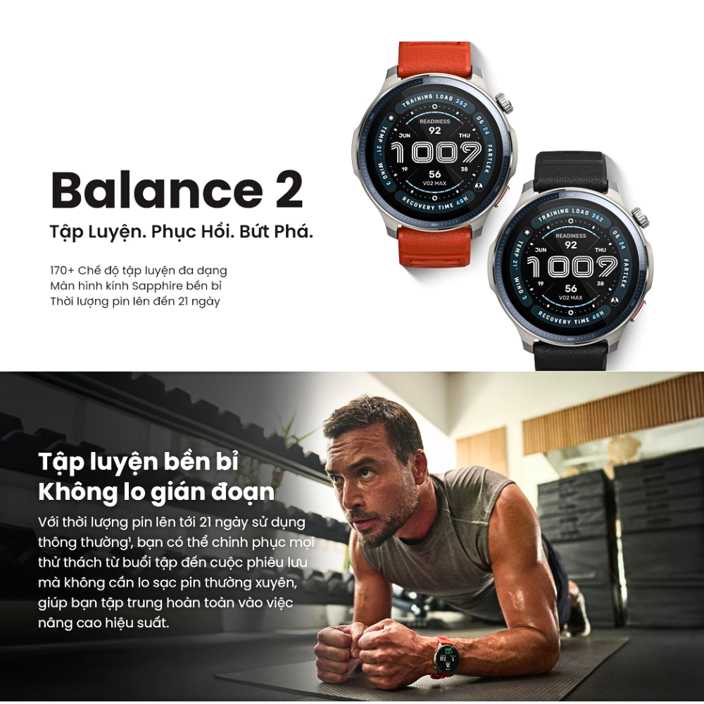 Đồng Hồ Thông Minh Amazfit Balance 2 - Cân Bằng Toàn Diện Thân & Tâm, Nâng Tầm Sức Khỏe Amazfit Balance 2