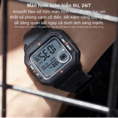 Đồng hồ thông minh Amazfit Neo - Vẻ đẹp retro, sức mạnh hiện đại, đồng hành cùng bạn sống khỏe Đồng hồ thông minh Amazfit Neo - Vẻ đẹp retro, sức mạnh hiện đại, đồng hành cùng bạn sống khỏe - Quay về quá khứ với thiết kế cổ điển nhưng vẫn tràn đầy tính năng hiện đại, <strong>Amazfit Neo</strong> là chiếc đồng hồ thông minh độc đáo dành cho những ai yêu thích phong cách retro. Với màn hình STN đơn sắc, khả năng chống nước 5 ATM và thời lượng pin cực khủng lên đến 28 ngày, <strong>Amazfit Neo</strong> bền bỉ và đáng tin cậy. Tích hợp theo dõi nhịp tim 24/7, phân tích giấc ngủ và hệ thống đánh giá sức khỏe PAI, chiếc đồng hồ này giúp bạn theo dõi sức khỏe một cách đơn giản mà hiệu quả, kết nối phong cách cổ điển với tiện ích hiện đại.