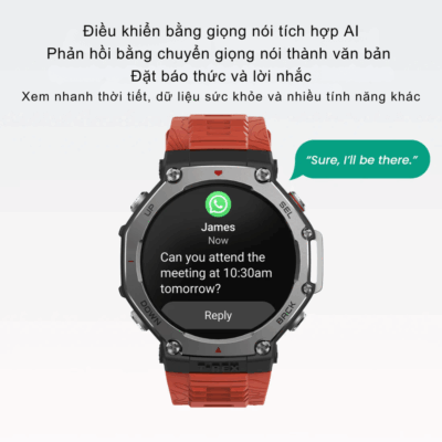 Đồng Hồ Thông Minh Amazfit T-REX 3 - Sức Mạnh Huyền Thoại, Chinh Phục Mọi Giới Hạn - Chinh phục những thử thách khắc nghiệt nhất với <strong>Đồng hồ thông minh Amazfit T-REX 3</strong>, phiên bản tiếp theo của dòng đồng hồ bền bỉ huyền thoại. Được chế tạo theo tiêu chuẩn quân đội, <strong>Amazfit T-REX 3</strong> sở hữu độ bền vượt trội, khả năng chống nước 10 ATM và chống chịu nhiệt độ khắc nghiệt. Với GPS băng tần kép siêu chính xác, hơn 150 chế độ thể thao chuyên sâu, màn hình AMOLED rực rỡ và thời lượng pin cực khủng, <strong>Amazfit T-REX 3</strong> là người bạn đồng hành lý tưởng cho những nhà thám hiểm, vận động viên và bất kỳ ai muốn vượt qua mọi giới hạn. Tích hợp Zepp OS mượt mà và các tính năng theo dõi sức khỏe toàn diện, <strong>Đồng hồ thông minh Amazfit T-REX 3</strong> đảm bảo bạn luôn sẵn sàng cho mọi cuộc phiêu lưu.