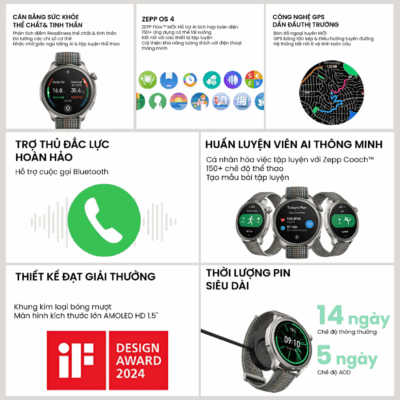 Đồng Hồ Thông Minh Amazfit Balance 2 - Cân Bằng Toàn Diện Thân & Tâm, Nâng Tầm Sức Khỏe - Khám phá sự cân bằng hoàn hảo giữa sức khỏe thể chất và tinh thần với <strong>Đồng hồ thông minh Amazfit Balance 2</strong>. Phiên bản kế nhiệm này mang đến những cải tiến vượt trội về công nghệ theo dõi sức khỏe, tập trung vào sự cân bằng toàn diện. Với cảm biến BioTracker™ PPG chính xác, đo thành phần cơ thể, phân tích mức độ căng thẳng chuyên sâu và các công cụ hỗ trợ giấc ngủ thông minh, <strong>Amazfit Balance 2</strong> giúp bạn hiểu rõ và tối ưu hóa tình trạng cơ thể lẫn tâm trí. Thiết kế sang trọng, màn hình AMOLED sắc nét, GPS băng tần kép và thời lượng pin ấn tượng biến <strong>Đồng hồ thông minh Amazfit Balance 2</strong> thành người bạn đồng hành lý tưởng để bạn sống khỏe mạnh, cân bằng và hiệu quả mỗi ngày.