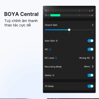 Mic Không Dây BOYA MAGIC - Micro Thu Âm Chuyên Nghiệp Cho Mọi Thiết Bị - Ghi âm thanh chất lượng phòng thu mọi lúc mọi nơi với <strong>Mic không dây BOYA MAGIC</strong> – giải pháp micro cài áo nhỏ gọn, tiện lợi cho điện thoại, máy tính và máy ảnh. Với công nghệ không dây 2.4GHz tiên tiến, BOYA MAGIC mang đến âm thanh rõ ràng, sắc nét, loại bỏ tạp âm hiệu quả, lý tưởng cho vlogger, streamer, phỏng vấn và sáng tạo nội dung. Dễ dàng sử dụng, kết nối tức thì, <strong>BOYA MAGIC</strong> là lựa chọn hoàn hảo để nâng tầm chất lượng âm thanh cho các dự án của bạn.