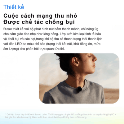 Mic Không Dây BOYALINK 3-01 Micro Cài Áo Đa Năng - Nâng tầm chất lượng âm thanh của bạn với <strong>Mic không dây BOYALINK 3-01</strong> – bộ micro không dây 3 kênh chuyên nghiệp, lý tưởng cho mọi nhà sáng tạo nội dung, vlogger, podcaster và nhà báo di động. Với khả năng tương thích rộng rãi trên nhiều thiết bị, từ camera, điện thoại thông minh đến máy tính, <strong>BOYALINK 3-01</strong> mang đến sự tiện lợi tối đa cùng chất lượng âm thanh rõ ràng, không nhiễu. Thiết kế nhỏ gọn, dễ sử dụng, cùng pin bền bỉ, <strong>Mic không dây BOYALINK 3-01</strong> là giải pháp hoàn hảo cho các buổi ghi hình ngoài trời, phỏng vấn hay livestream, đảm bảo mọi khoảnh khắc đều được thu lại trọn vẹn và chuyên nghiệp.