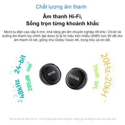 Mic Không Dây BOYALINK 3-01 Micro Cài Áo Đa Năng - Nâng tầm chất lượng âm thanh của bạn với <strong>Mic không dây BOYALINK 3-01</strong> – bộ micro không dây 3 kênh chuyên nghiệp, lý tưởng cho mọi nhà sáng tạo nội dung, vlogger, podcaster và nhà báo di động. Với khả năng tương thích rộng rãi trên nhiều thiết bị, từ camera, điện thoại thông minh đến máy tính, <strong>BOYALINK 3-01</strong> mang đến sự tiện lợi tối đa cùng chất lượng âm thanh rõ ràng, không nhiễu. Thiết kế nhỏ gọn, dễ sử dụng, cùng pin bền bỉ, <strong>Mic không dây BOYALINK 3-01</strong> là giải pháp hoàn hảo cho các buổi ghi hình ngoài trời, phỏng vấn hay livestream, đảm bảo mọi khoảnh khắc đều được thu lại trọn vẹn và chuyên nghiệp.