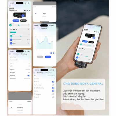 Mic không dây BOYAMIC 2-01 Hệ Thống Micro Kép Đa Năng Mic không dây BOYAMIC 2-01 Hệ Thống Micro Kép Đa Năng - Nâng cấp chất lượng âm thanh của bạn với <strong>Mic không dây BOYAMIC 2-01</strong> – một hệ thống micro không dây kênh đôi chuyên nghiệp, lý tưởng cho vlogger, podcaster, nhà làm phim và các buổi phỏng vấn. Với khả năng tương thích rộng rãi với camera, điện thoại thông minh và máy tính, <strong>BOYAMIC 2-01</strong> mang đến sự tiện lợi tối đa cùng âm thanh rõ ràng, không nhiễu. Thiết kế nhỏ gọn, dễ sử dụng, cùng thời lượng pin bền bỉ, <strong>Mic không dây BOYAMIC 2-01</strong> là giải pháp hoàn hảo cho các buổi ghi hình ngoài trời, livestream hoặc tạo podcast, đảm bảo mọi giọng nói đều được thu lại một cách sắc nét và chuyên nghiệp.