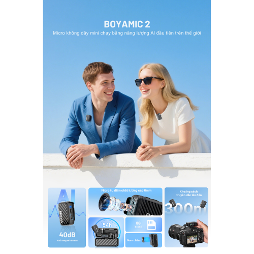 Mic không dây BOYAMIC 2-01 Hệ Thống Micro Kép Đa Năng Mic không dây BOYAMIC 2-01 Hệ Thống Micro Kép Đa Năng - Hình ảnh 15