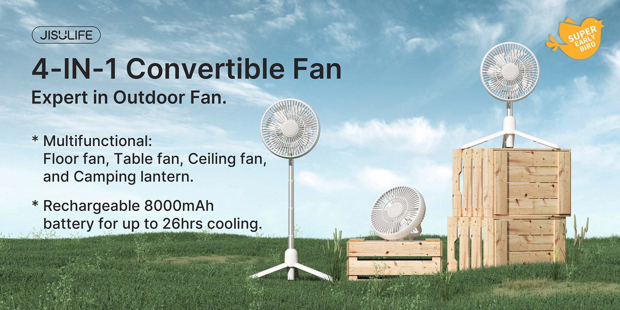 Quạt Cắm Trại Đa Năng JISULIFE FA37 8000mAh