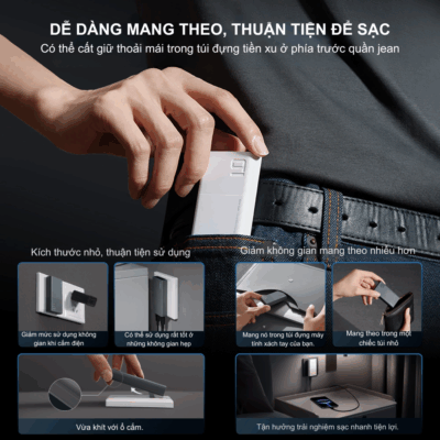 Bộ Sạc Cuktech 65w 2 Cổng USB-C Ultra Slim (AD652S) Nhỏ Gọn, Mạnh Mẽ, Đa Năng - Nâng tầm trải nghiệm sạc của bạn với Bộ sạc Cuktech 65w 2 Cổng USB-C Ultra Slim (AD652S). Thiết kế siêu mỏng và công suất 65W mạnh mẽ trong một thân hình nhỏ gọn biến bộ sạc này thành người bạn đồng hành lý tưởng cho mọi chuyến đi. Với hai cổng USB-C, bạn có thể sạc đồng thời laptop, điện thoại, máy tính bảng một cách nhanh chóng và hiệu quả. Công nghệ GaN tiên tiến đảm bảo hiệu suất cao và an toàn tuyệt đối. Hãy sở hữu ngay Cuktech 65w 2 Cổng USB-C Ultra Slim (AD652S) để trải nghiệm sự tiện lợi và đẳng cấp trong từng lần sạc.