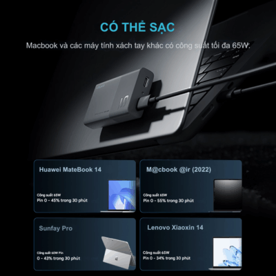 Bộ Sạc Cuktech 65w 2 Cổng USB-C Ultra Slim (AD652S) Nhỏ Gọn, Mạnh Mẽ, Đa Năng - Nâng tầm trải nghiệm sạc của bạn với Bộ sạc Cuktech 65w 2 Cổng USB-C Ultra Slim (AD652S). Thiết kế siêu mỏng và công suất 65W mạnh mẽ trong một thân hình nhỏ gọn biến bộ sạc này thành người bạn đồng hành lý tưởng cho mọi chuyến đi. Với hai cổng USB-C, bạn có thể sạc đồng thời laptop, điện thoại, máy tính bảng một cách nhanh chóng và hiệu quả. Công nghệ GaN tiên tiến đảm bảo hiệu suất cao và an toàn tuyệt đối. Hãy sở hữu ngay Cuktech 65w 2 Cổng USB-C Ultra Slim (AD652S) để trải nghiệm sự tiện lợi và đẳng cấp trong từng lần sạc.
