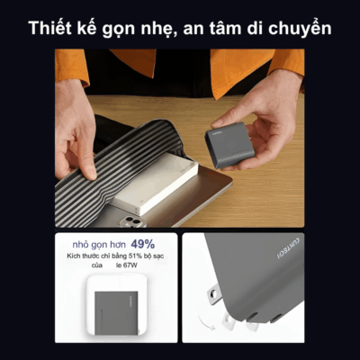 Củ Sạc Nhanh Cuktech AD653C 65W GaN: Sạc Siêu Tốc Cho Mọi Thiết Bị Của Bạn Củ Sạc Nhanh Cuktech AD653C 65W GaN: Sạc Siêu Tốc Cho Mọi Thiết Bị Của Bạn - <strong>Cuktech AD653C</strong> là củ sạc nhanh 65W trang bị công nghệ GaN tiên tiến, mang đến khả năng sạc siêu tốc và hiệu quả cho laptop, điện thoại thông minh, máy tính bảng và nhiều thiết bị khác. Với thiết kế nhỏ gọn, bền bỉ và nhiều tính năng bảo vệ, <strong>Cuktech AD653C</strong> là giải pháp sạc lý tưởng cho mọi nhu cầu. Tận hưởng tốc độ sạc vượt trội và an toàn tuyệt đối, giúp bạn tiết kiệm thời gian và luôn sẵn sàng cho mọi công việc. Đừng bỏ lỡ trải nghiệm sạc nhanh đỉnh cao với <strong>Cuktech AD653C</strong>!