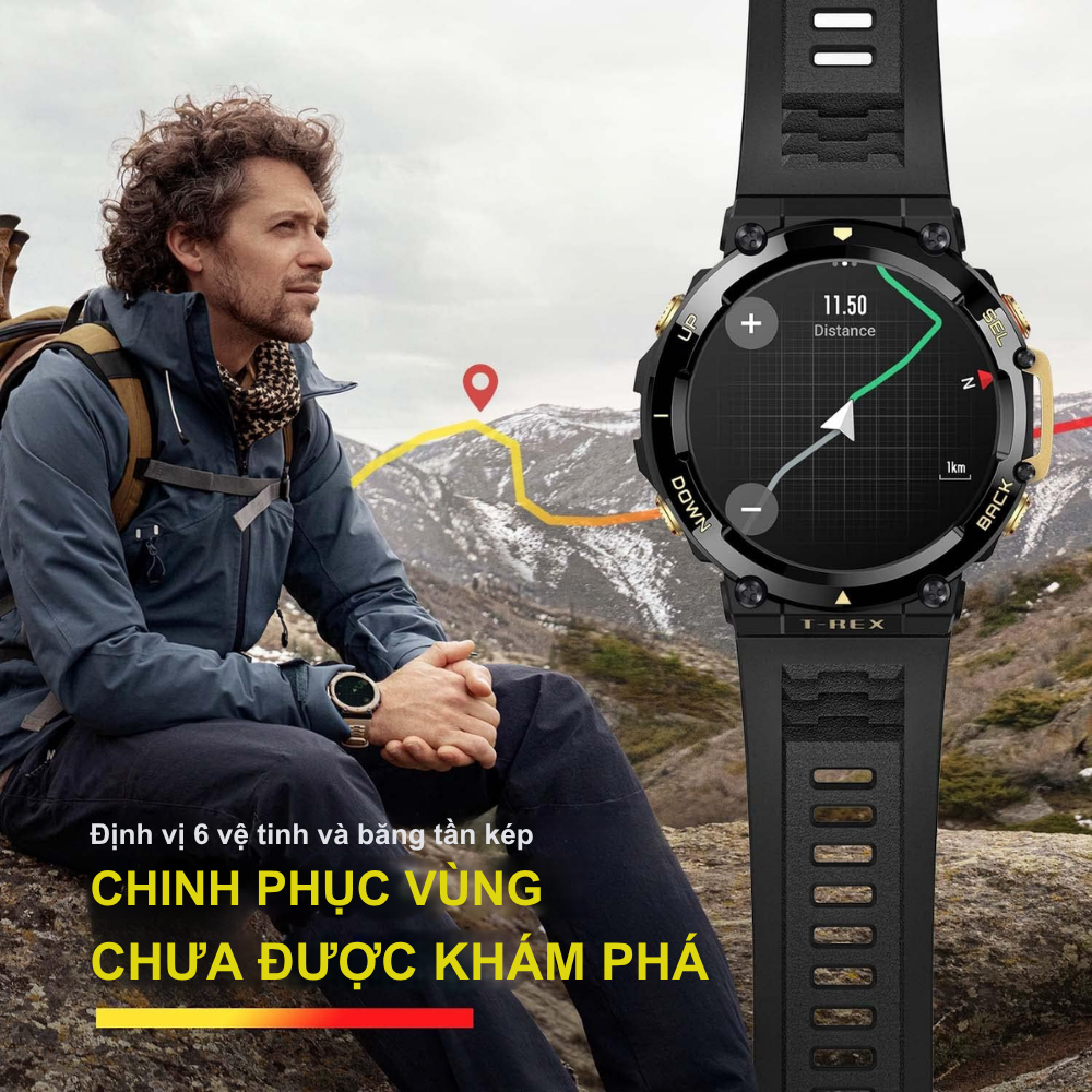 Đồng Hồ Thông Minh Amazfit T-Rex 2: Chống Nước 10 ATM, Pin 24 Ngày & GPS Băng Tần Kép Chuyên Nghiệp Đồng Hồ Thông Minh Amazfit T-Rex 2 Chống Nước 10 ATM, Pin 24 Ngày & GPS Băng Tần Kép Chuyên Nghiệp