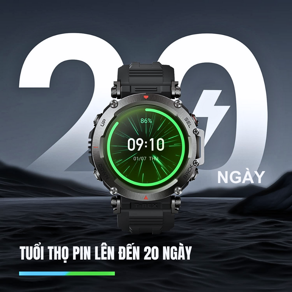 Đồng Hồ Thông Minh Amazfit T-Rex Ultra: Vỏ Thép Không Gỉ, Lặn Biển 30M, GPS Băng Tần Kép & Màn Hình AMOLED Siêu Sáng Đồng Hồ Thông Minh Amazfit T-Rex Ultra: Vỏ Thép Không Gỉ, Lặn Biển 30M, GPS Băng Tần Kép & Màn Hình AMOLED Siêu Sáng