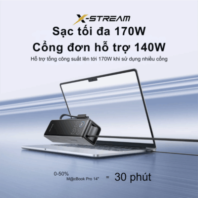 Pin Dự Phòng EcoFlow RAPID (25000mAh, 170W) - Sạc Nhanh, Kép USB-C, Nhỏ Gọn, Mạnh Mẽ Pin Dự Phòng EcoFlow RAPID (25000mAh, 170W) - Sạc Nhanh, Kép USB-C, Nhỏ Gọn, Mạnh Mẽ - <strong>Pin dự phòng EcoFlow RAPID</strong> 10000mAh là giải pháp sạc di động mạnh mẽ và tiện lợi. Với tổng công suất đầu ra 67W và hai cổng USB-C, chiếc <strong>EcoFlow RAPID</strong> này có thể sạc nhanh cùng lúc hai thiết bị, bao gồm cả laptop và điện thoại. Thiết kế nhỏ gọn (115 × 43 × 48 mm) và trọng lượng chỉ khoảng 360g giúp <strong>EcoFlow RAPID</strong> dễ dàng bỏ túi, đồng hành cùng bạn mọi lúc mọi nơi. Màn hình LCD trực quan hiển thị trạng thái pin. Sở hữu ngay <strong>EcoFlow RAPID</strong> để trải nghiệm sự tiện ích vượt trội!