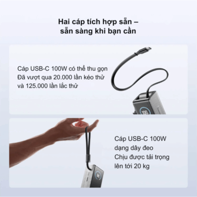 EcoFlow RAPID (170W, Cáp Built-In 100W) - Trạm Sạc Di Động Nhỏ Gọn, Sạc Nhanh, Tiện Lợi Tối Đa EcoFlow RAPID (170W, Cáp Built-In 100W) - Trạm Sạc Di Động Nhỏ Gọn, Sạc Nhanh, Tiện Lợi Tối Đa - <strong>EcoFlow RAPID</strong> mang đến sự kết hợp hoàn hảo giữa dung lượng lớn và thiết kế siêu nhỏ gọn, là giải pháp sạc di động lý tưởng cho cuộc sống hiện đại. Với công suất 170W và cáp tích hợp 100W tiện lợi, chiếc <strong>EcoFlow RAPID</strong> này loại bỏ mọi rắc rối về dây cáp. Nạp năng lượng nhanh chóng cho laptop, điện thoại và các thiết bị khác, dù bạn đang ở văn phòng, trên đường hay phiêu lưu ngoài trời. An toàn, hiệu quả và cực kỳ tiện dụng, <strong>EcoFlow RAPID</strong> là người bạn đồng hành không thể thiếu. Trải nghiệm sự khác biệt với <strong>EcoFlow RAPID</strong> ngay hôm nay!