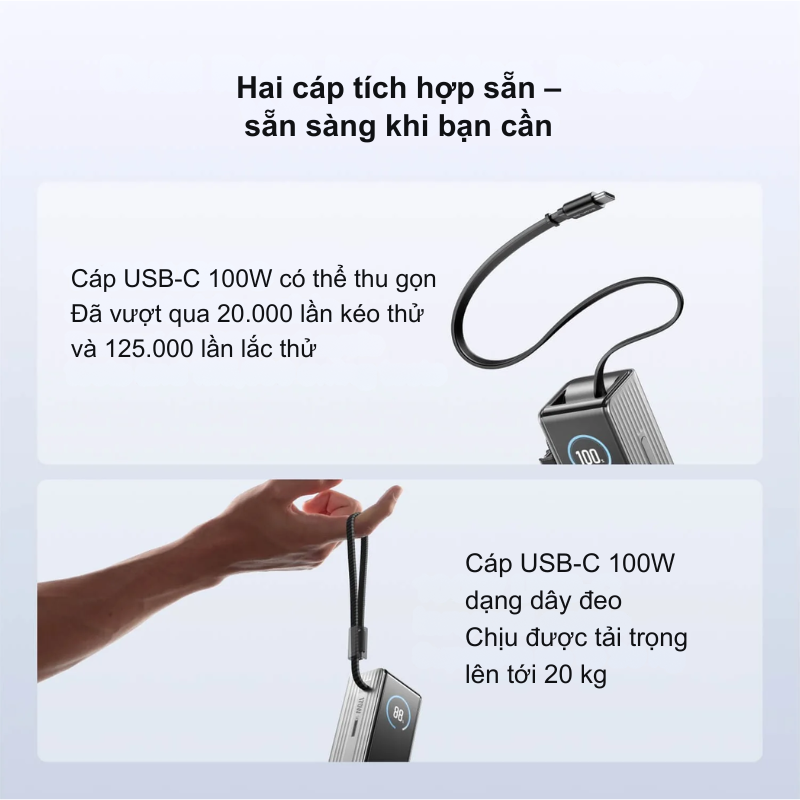 EcoFlow RAPID (170W, Cáp Built-In 100W) - Trạm Sạc Di Động Nhỏ Gọn, Sạc Nhanh, Tiện Lợi Tối Đa EcoFlow RAPID (170W, Cáp Built-In 100W) - Trạm Sạc Di Động Nhỏ Gọn, Sạc Nhanh, Tiện Lợi Tối Đa - Hình ảnh 4