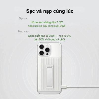 EcoFlow RAPID Mag Power Bank Ultra-Slim - Sạc Dự Phòng Di Động Mỏng Nhẹ, Sạc Nhanh Tiện Lợi EcoFlow RAPID Mag Power Bank Ultra-Slim - Sạc Dự Phòng Di Động Mỏng Nhẹ, Sạc Nhanh Tiện Lợi - Sạc dự phòng <strong>EcoFlow RAPID Mag</strong> Power Bank Ultra-Slim mang đến giải pháp sạc di động hoàn hảo cho cuộc sống bận rộn. Với thiết kế siêu mỏng và nhẹ, chiếc <strong>EcoFlow RAPID Mag</strong> này dễ dàng bỏ túi, sẵn sàng cung cấp năng lượng mọi lúc mọi nơi. Tích hợp công nghệ sạc nhanh tiên tiến, đảm bảo thiết bị của bạn luôn đầy pin. Đây là phụ kiện không thể thiếu cho những ai ưu tiên sự tiện lợi và hiệu suất cao. Sở hữu ngay <strong>EcoFlow RAPID Mag</strong> để trải nghiệm sự khác biệt!