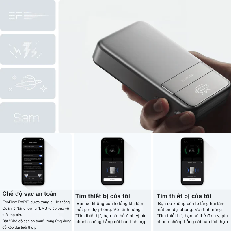 Pin Dự Phòng EcoFlow RAPID Magnetic - Sạc Nhanh Không Dây Từ Tính, Tiện Lợi Tối Đa Pin Dự Phòng EcoFlow RAPID Magnetic - Sạc Nhanh Không Dây Từ Tính, Tiện Lợi Tối Đa - Hình ảnh 3