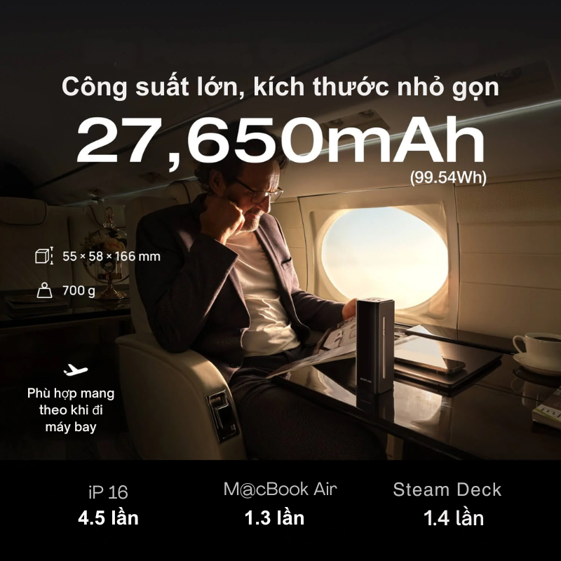 EcoFlow RAPID Pro (300W, Cáp Built-In 140W) - Trạm Sạc Di Động Tích Hợp Cáp, Sạc Nhanh, Đa Năng EcoFlow RAPID Pro (300W, Cáp Built-In 140W) - Trạm Sạc Di Động Tích Hợp Cáp, Sạc Nhanh, Đa Năng - Hình ảnh 6