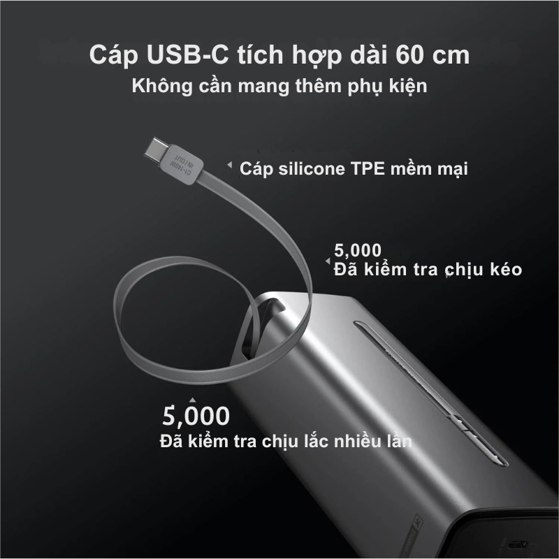 EcoFlow RAPID Pro (300W, Cáp Built-In 140W) - Trạm Sạc Di Động Tích Hợp Cáp, Sạc Nhanh, Đa Năng EcoFlow RAPID Pro (300W, Cáp Built-In 140W) - Trạm Sạc Di Động Tích Hợp Cáp, Sạc Nhanh, Đa Năng - Hình ảnh 7