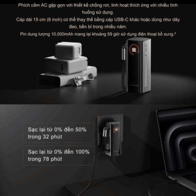 Pin Dự Phòng EcoFlow RAPID Pro 3in1 - Sạc Nhanh Đa Năng, Tích Hợp 3 Chức Năng Tiện Lợi (Cáp, Không Dây, Cổng) Pin Dự Phòng EcoFlow RAPID Pro 3in1 - Sạc Nhanh Đa Năng, Tích Hợp 3 Chức Năng Tiện Lợi (Cáp, Không Dây, Cổng) - <strong>Pin dự phòng EcoFlow RAPID Pro 3in1</strong> là giải pháp năng lượng di động toàn diện, tích hợp 3 chức năng sạc hàng đầu: sạc có dây với cáp tích hợp, sạc không dây từ tính và sạc qua cổng USB. Chiếc <strong>EcoFlow RAPID Pro 3in1</strong> này đảm bảo thiết bị của bạn luôn đầy pin mọi lúc mọi nơi. Với thiết kế nhỏ gọn, công suất mạnh mẽ và tính năng an toàn vượt trội, <strong>EcoFlow RAPID Pro 3in1</strong> là phụ kiện không thể thiếu cho cuộc sống năng động. Trải nghiệm sự tiện lợi tối đa cùng <strong>EcoFlow RAPID Pro 3in1</strong> ngay hôm nay!