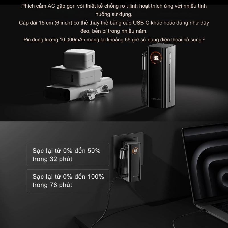 Pin Dự Phòng EcoFlow RAPID Pro 3in1 - Sạc Nhanh Đa Năng, Tích Hợp 3 Chức Năng Tiện Lợi (Cáp, Không Dây, Cổng) Pin Dự Phòng EcoFlow RAPID Pro 3in1 - Sạc Nhanh Đa Năng, Tích Hợp 3 Chức Năng Tiện Lợi (Cáp, Không Dây, Cổng) - Hình ảnh 3